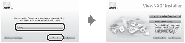 NIKON COOLPIX S6500 - Sélectionnez une langue dans la boîte de dialogue de sélection de la langue pour ouvrir la fenêtre d'installation. - 1