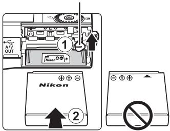 NIKON COOLPIX S6500 - Préparation 1 Insertion de l'accumulateur - 2