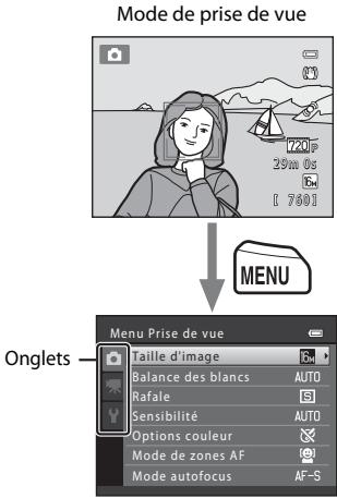 NIKON COOLPIX S6500 - Utilisation des menus (commande MENU) - 1