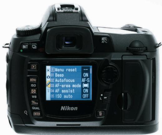 BKT MENU ISO WB QUAL ENTER Menu reset -- 01 Beep ON 02 Autofocus AF-S 03 AF-area mode 04 AF assist ON 05 ISO auto OFF Nikon