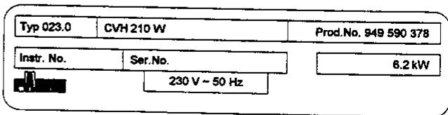 FAURE CVH210M - Caractéristiques techniques - 1