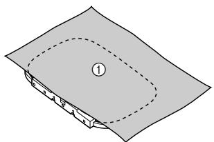 BROTHER INNOV-IS 700E - Place the fabric with the stabilizer material on top of the outer frame. - 1