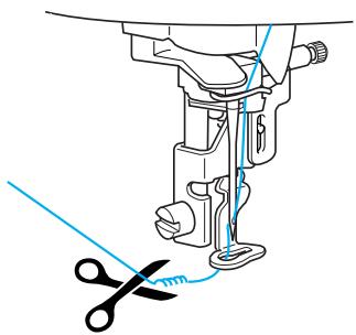BROTHER INNOV-IS 700E - Use scissors to cut the thread at the beginning of the stitching. - 1