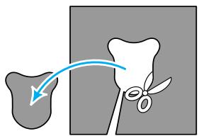 BROTHER INNOV-IS 700E - Remove the fabric from the embroidery frame, and cut it out along the cut-out line. - 1