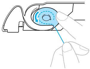 BROTHER INNOV-IS 700E - Insert the bobbin into the bobbin case so that the thread unrolls to the left. - 1