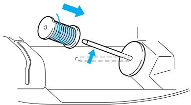 BROTHER INNOV-IS 700E - Place the spool of thread onto the spool pin. - 1