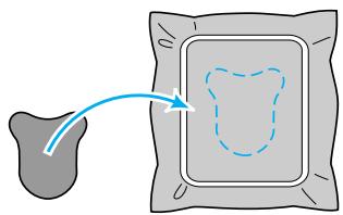 BROTHER INNOV-IS 700E - Apply a thin layer of fabric glue or spray adhesive to the back of the appliqué piece, and attach it in the appliqué position. - 1