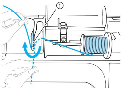 BROTHER INNOV-IS 700E - Pass the thread under the thread guide plate, and then pull it up. - 1