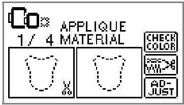 BROTHER INNOV-IS 700E - When "APPLIQUE MATERIAL" is displayed on the screen, apply iron-on stabilizer to the back of the appliqué piece fabric, and stretch it on the embroidery frame. - 1