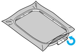 BROTHER INNOV-IS 700E - Tighten the adjustment screw by hand just enough to secure the fabric. - 1