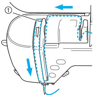 BROTHER INNOV-IS 700E - Pass the thread under the thread guide plate, and then pull it up. - 2