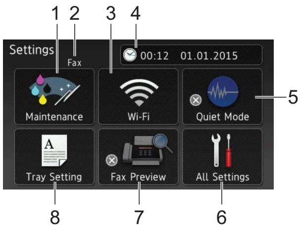 BROTHER MFC-J4625DW - Settings screen - 1