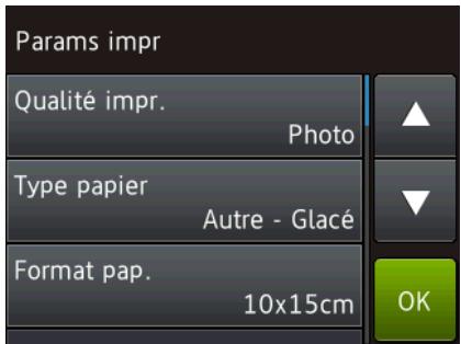 Params impr Qualité impr. Photo Type papier Autre - Glacé Format pap. 10x15cm OK