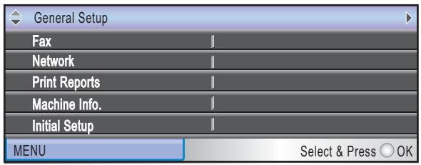 BROTHER MFC-490CW - Press ▲ or ▼ to choose General Setup. - 1