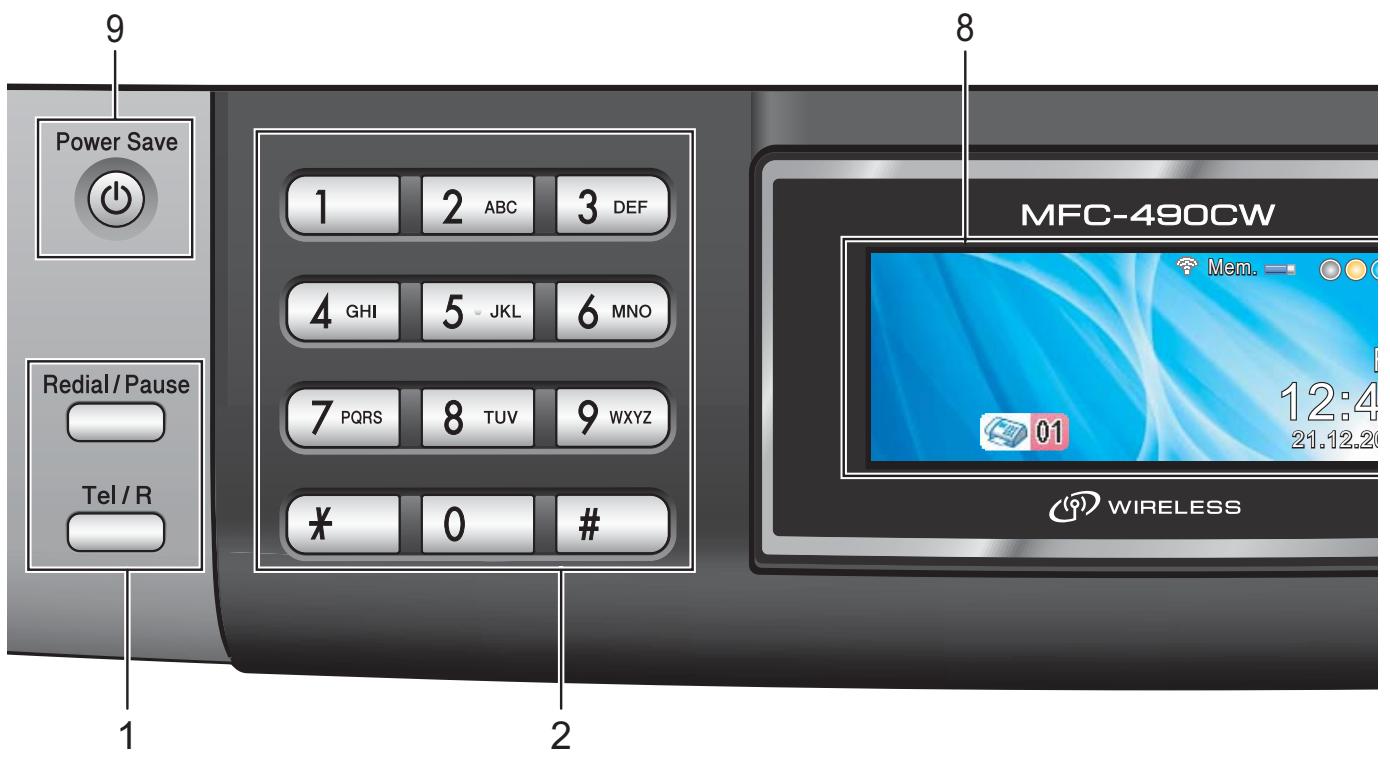 BROTHER MFC-490CW - Control panel overview - 1