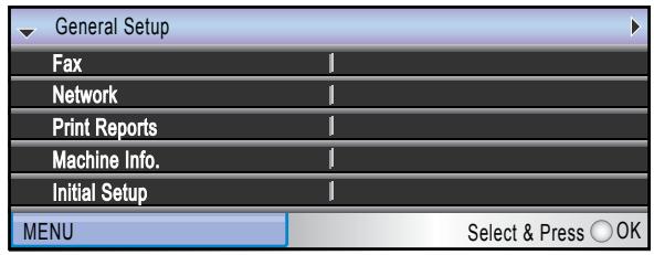 BROTHER MFC-6490CW - Press ▲ or ▼ to choose General Setup. - 1