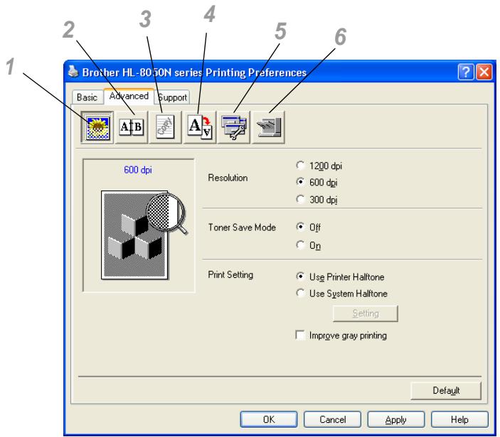 BROTHER HL-8050 - Advanced tab - 2