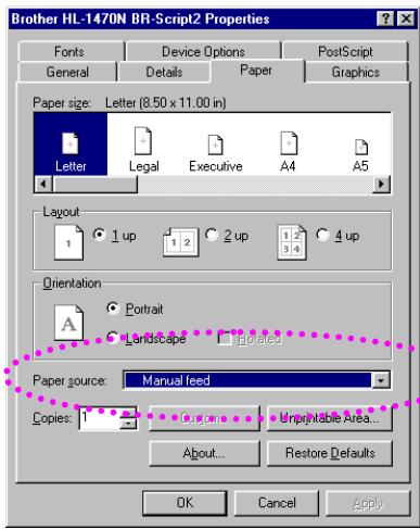 BROTHER HL-1230 - Select the Paper Size, Media Type and paper Source etc. in the printer driver. - 2