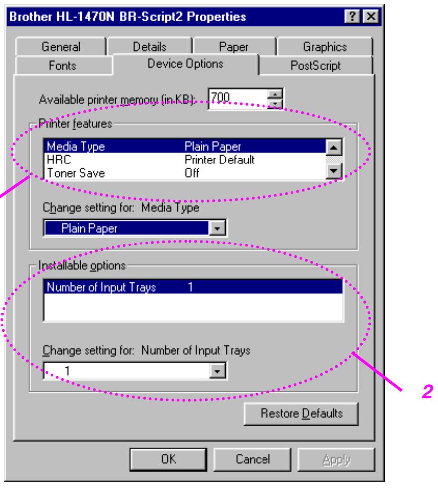 BROTHER HL-1230 - Device Options Tab - 1
