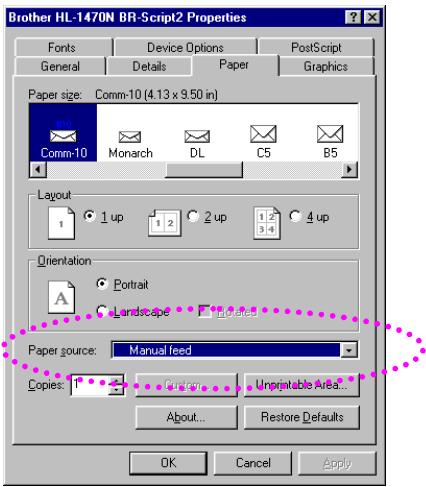BROTHER HL-1230 - Select the Paper Size, Media Type and paper Source etc. in the printer driver. - 2