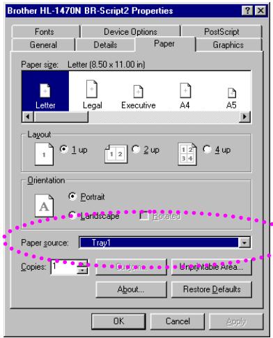 BROTHER HL-1230 - Select the Paper Size, Media Type and paper Source etc. in the printer driver. - 2