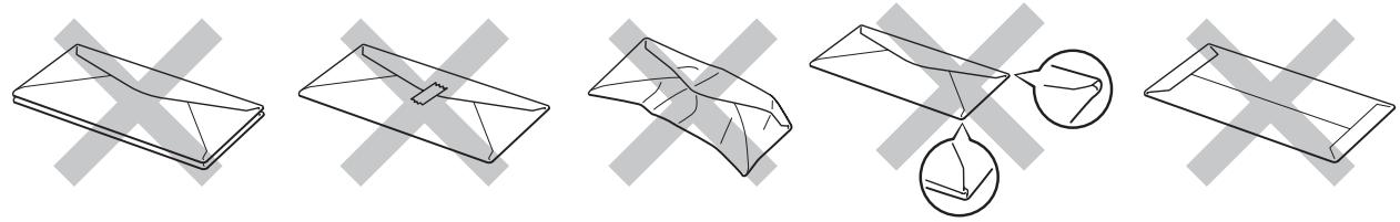 BROTHER HL-1430 - Types of envelopes to avoid - 1