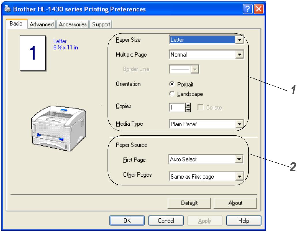 BROTHER HL-1430 - Basic tab - 2