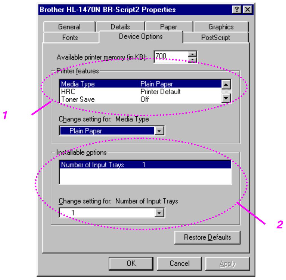 BROTHER HL-1440 - Device Options Tab - 1