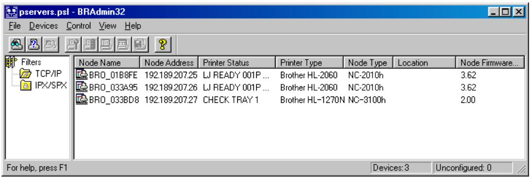 BROTHER HL-1670N NETWORK USER - Changing the IP Address using the BRAmin application - 1