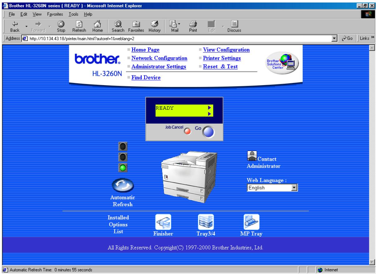 BROTHER HL-1670N NETWORK USER - Web Function Page - 1