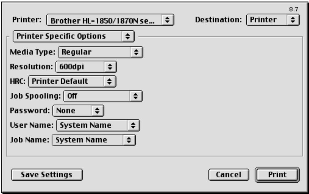 BROTHER HL-1870N - Specific Options - 1