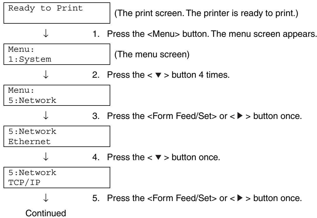 BROTHER HL-4000CN - Set the IP address acquisition method to 'Panel'. - 1