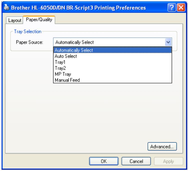 BROTHER HL-6050DL - Paper / Quality tab - 1