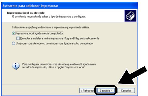 BROTHER NC-2200W - Desmarque a opção Detectar e instalar a minha impressora Plug and Play automaticamente e clique em Seguinte. - 1