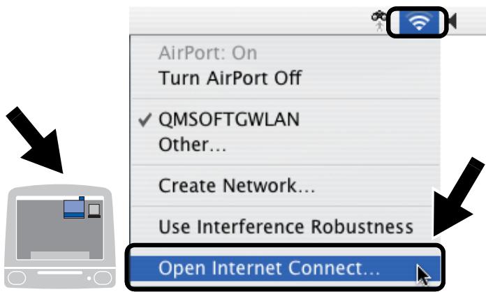 BROTHER NC-2200W - Clique no ícone de estado AirPort e seleccione Open Internet Connect.... - 1