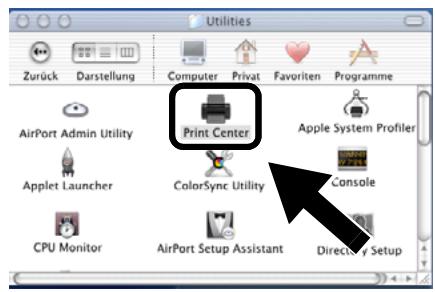 BROTHER NC-2200W - (Für Mac OS® X 10.2.4) Öffnen Sie das Symbol Print Center. (Für Mac OS® X 10.3) Öffnen Sie das Symbol Drucker-Dienstprogramm. - 1
