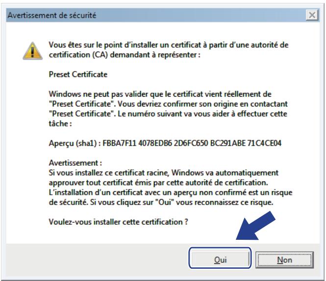 BROTHER HL-L5100DN - Installer le certificat auto-signé pour les utilisateurs windows® munis de droits d'administration - 11