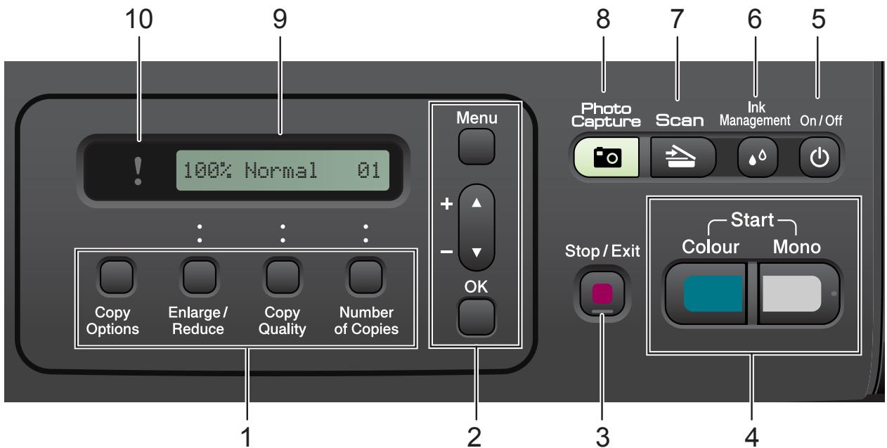 BROTHER DCP-375CW - Control panel overview - 1