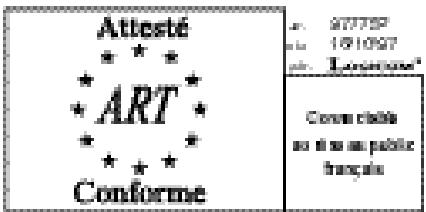 LOGICOM L557 - Attestation de conformité ART - 1