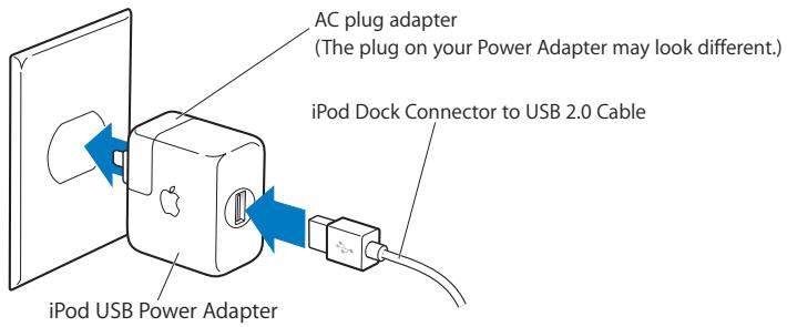 APPLE IPOD 5TH GENERATION - Plug the power adapter into a working electrical outlet. - 1