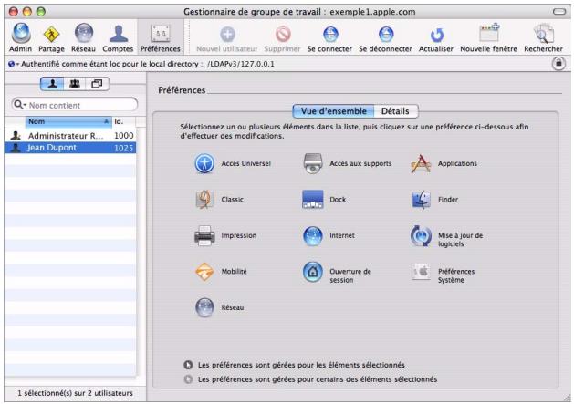 APPLE TIGER - Définition des préférences gérées - 1