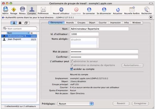 APPLE TIGER - Administration de comptes - 1