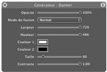 APPLE MOTION 3 - Pour modifier le générateur Damier : - 2