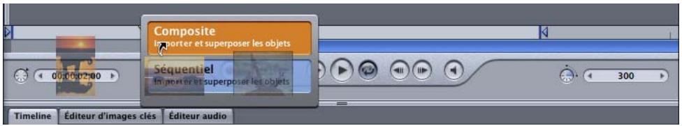 APPLE MOTION 3 - Pour ajouter plusieurs objets dans la mini-Timeline : - 1