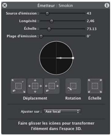 APPLE MOTION 3 - Paramètres d'émetteur disponibles dans la palette - 3