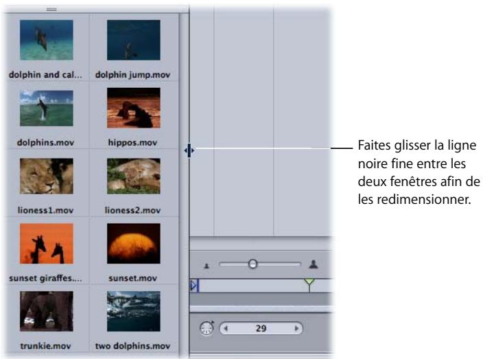 APPLE MOTION 3 - Pour redimensionner simultanément plusieurs fenêtres adjacentes : - 1