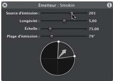 APPLE MOTION 3 - Pour modifier l'apparence des particules à l'aide de la palette de l'émetteur : - 9