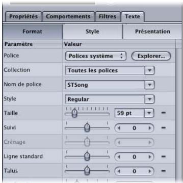 APPLE MOTION 3 - Pour prévisualiser les polices LiveFonts : - 5