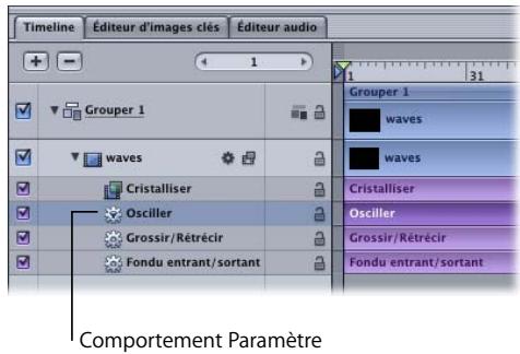 APPLE MOTION 3 - Emplacement des comportements Paramètre - 2