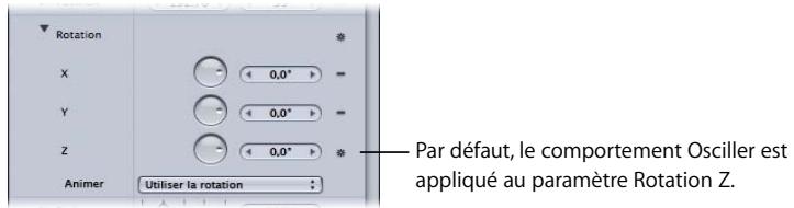 APPLE MOTION 3 - Application de comportements Paramètre à des paramètres d'animation 3D - 1